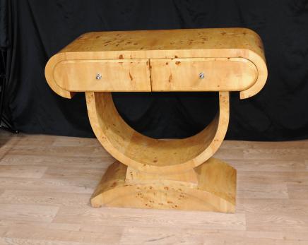 1920s Console Table Art Deco Blonde Walnut Hall Tables