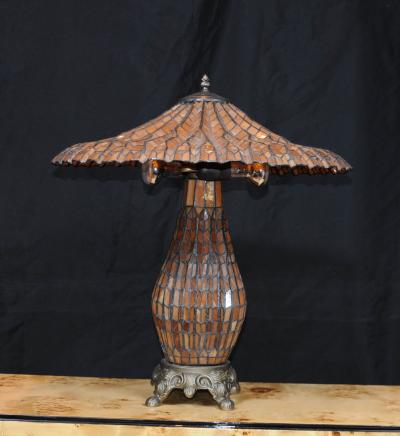 Art Nouveau français Table Tiffany Lampe en verre Lampes Abat-jour