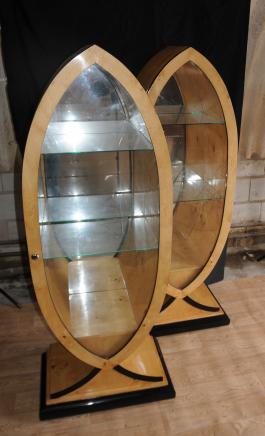 Coppia Art Deco Vetrine Librerie modernista Pesce