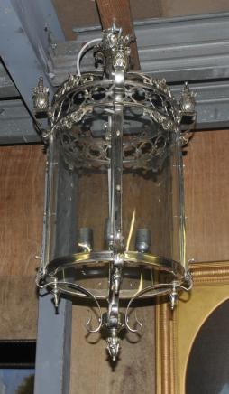 Français Brass Lantern Argent Lampe Lustre