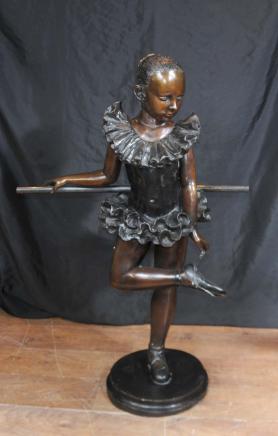 French Bronze Ballerina Statue Girl Degas Figurine Ballet Dancer
