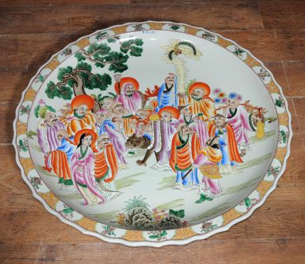 Grande ceramica cinese Qing Piatto Targa piatto di porcellana cinese Grande ceramica cinese Qing Piatto Targa piatto di porcellana cinese