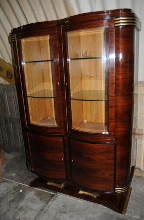 Grande Libreria Art Deco display Doppio Cabinet Fronted