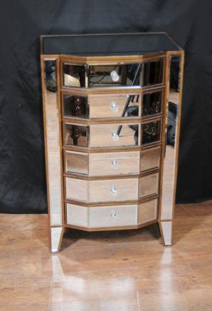 Mirrored Chest Schubladen Tall Boy Art Deco Möbel Mirrored Chest Schubladen Tall Boy Art Deco Möbel