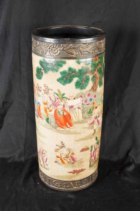 Ombrello giapponese Satsuma porcellana stand Ceramic Urna