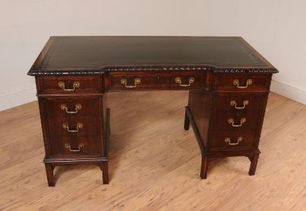 Piédestal Chippendale bureau Trou genou Bureaux Acajou écriture Tableaux