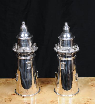 Placa de Plata Par Faro Cocktail Drink Shaker Haga Light House