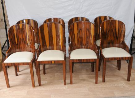 Réglez Art Déco présidents manger en palissandre Meubles Intérieurs 1920 Réglez Art Déco présidents manger en palissandre Meubles Intérieurs 1920