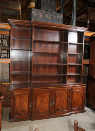 XL victoriano Breakfront Gabinete Abierto Bibliotecas Biblioteca Biblioteca