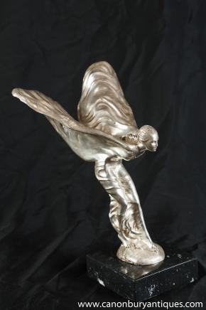 Art Deco Bronze Rolls Royce Car Figurine Statue Charles Sykes