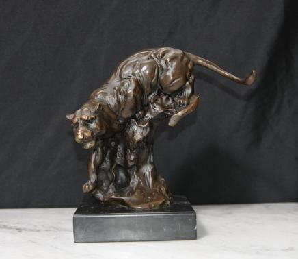 Bronze Casting Panther Cat Leopard Signed Milo Statue Casting