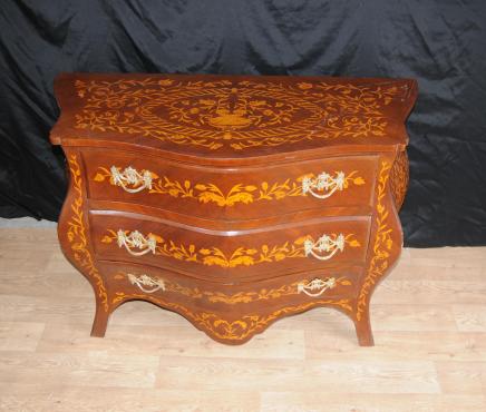 Dutch Marquery Bombe Commode Chest Drawers Inlay Cabinet Dutch Marquery Bombe Commode Chest Drawers Inlay Cabinet