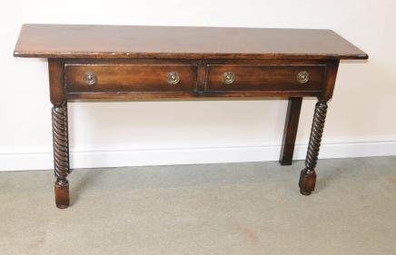 English Oak Dresser Base Server Buffet Sideboard Farmhouse Spiral Leg