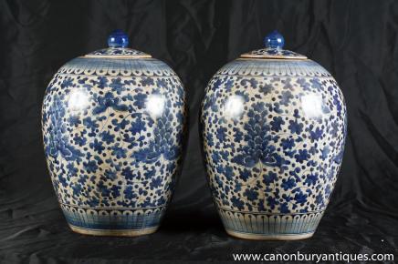 Qing Porcelain Guan Lidded Pot Urn Vase Jar Chinese Pottery China