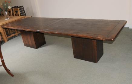 XL Oak Refectory Kitchen Dining Table Box Base Tables