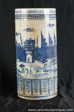 Chinesisch Blau Weiß Kangxi Porzellan Schirmständer Handgemalte