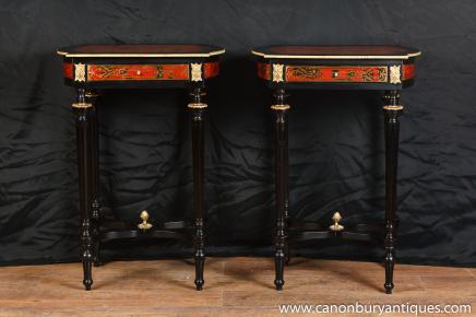 Paar Boulle Beistelltische Französisch Buhl Möbel Cocktail Table