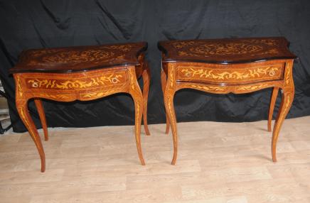 Paar Dutch Marquetry Beistelltisch Kommode Halle Tabellen