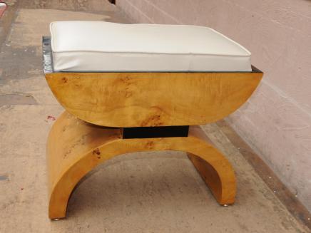 Art Déco Tabouret Blonde Noyer Seat Interiors 1920 Art Déco Tabouret Blonde Noyer Seat Interiors 1920