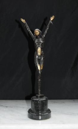 Bronze Art Deco Dancer Figurine French Statue 1920s