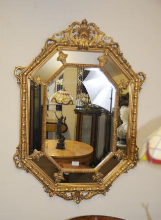 Französisch Louis XV Gilt Pier Mirror Glass Spiegel