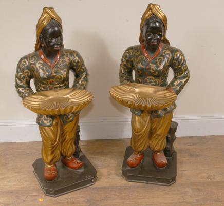 Italian Venetian Blackamoors Shell Tray Blackamoor