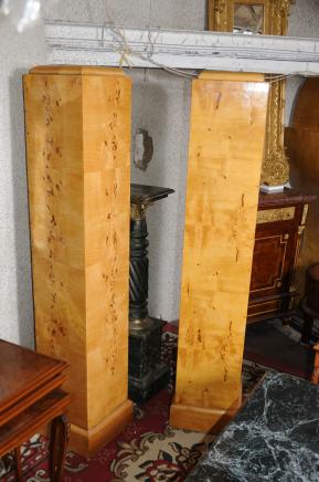 Paar Hohe Art Deco Pedestal Spalte Unterstützung Tabellen Ständer