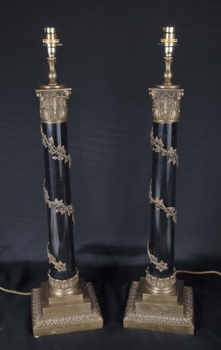 Pair Classical French Column Lamp Bases Lamps Lights