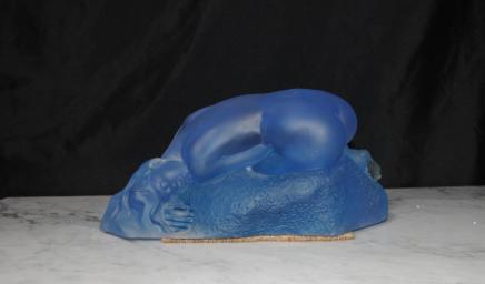 French Glass Art Nouveau Nude Female Figurine 