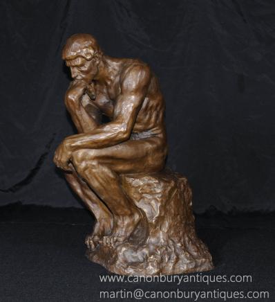 Large French Bronze Casting Rodin The Thinker 