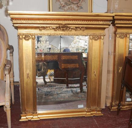 Large Regency Gilt Pier Mirror Glass Column Mirrors