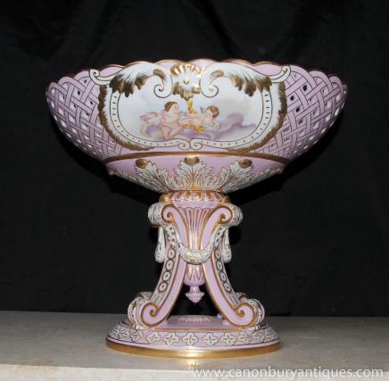 Allemand Meissen Porcelain Urne Cherub Bowl stand Soupière Tazza