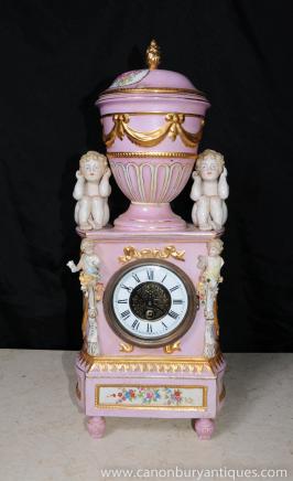 Allemande de Dresde Porcelaine Chérubin Chérubin Horloge Putti
