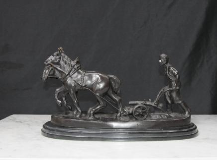 Anglais Bronze Castings Cheval Plough Ploughmans fermier