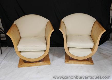 Blonde Noyer Art Déco club Chaises Fauteuils Canapés