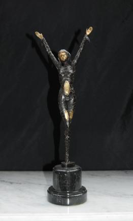 Bronze Art Déco Dancer Figurine Statue français des années 1920