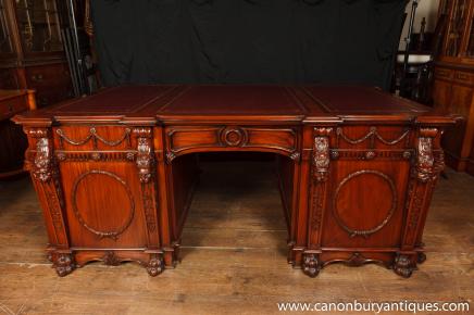 Chippendale en acajou Partenaires bureau Nostell Bureaux Prieuré