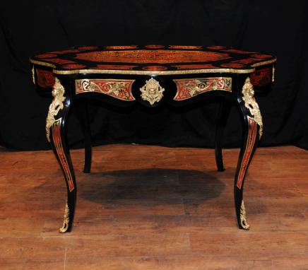 Français Boulle Bureau Bureau Plat festonné Tableau d'écriture Inlay