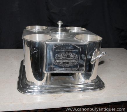 French Silver Plate Wine Cooler Bucket Champagne