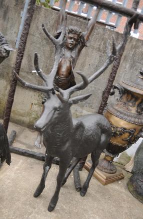 Grandes bronze Bronzes Stag Moose Elk Jardin architecturaux