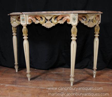Italien rococo Painted Hall Table console Tables Meubles
