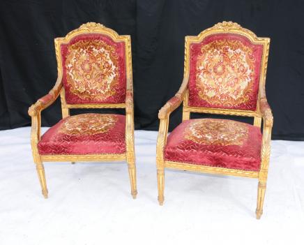 Paire de fauteuils Louis XV français Arm Gilt Fauteils Fauteuil