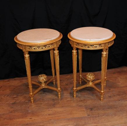 Paire Empire français Gilt tableaux Cocktail secondaires