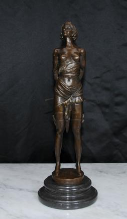Statue érotique Dominatrix Figurine de bronze par Bruno Zach Mlle Whiplash