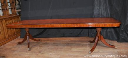 Walnut Regency Extending Pedestal Table Diner 2 Leaf