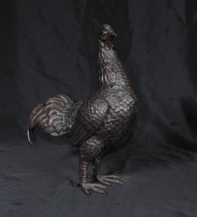 Bronze Casting Cock Rooster Hen Bird Statue