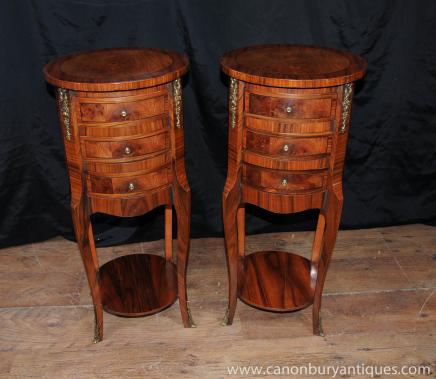 对摄政床旁胸部抽屉床头柜胡桃木家具