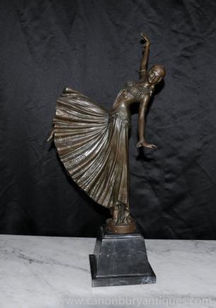 法国装饰艺术Chiparus青铜舞女雕像雕像