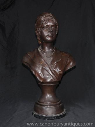 维多利亚女王时代的青铜半身像年轻的海盗雕像铸造