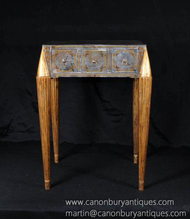 Italian Venetian Mirrored Glass Side Table Occasional Tables 
